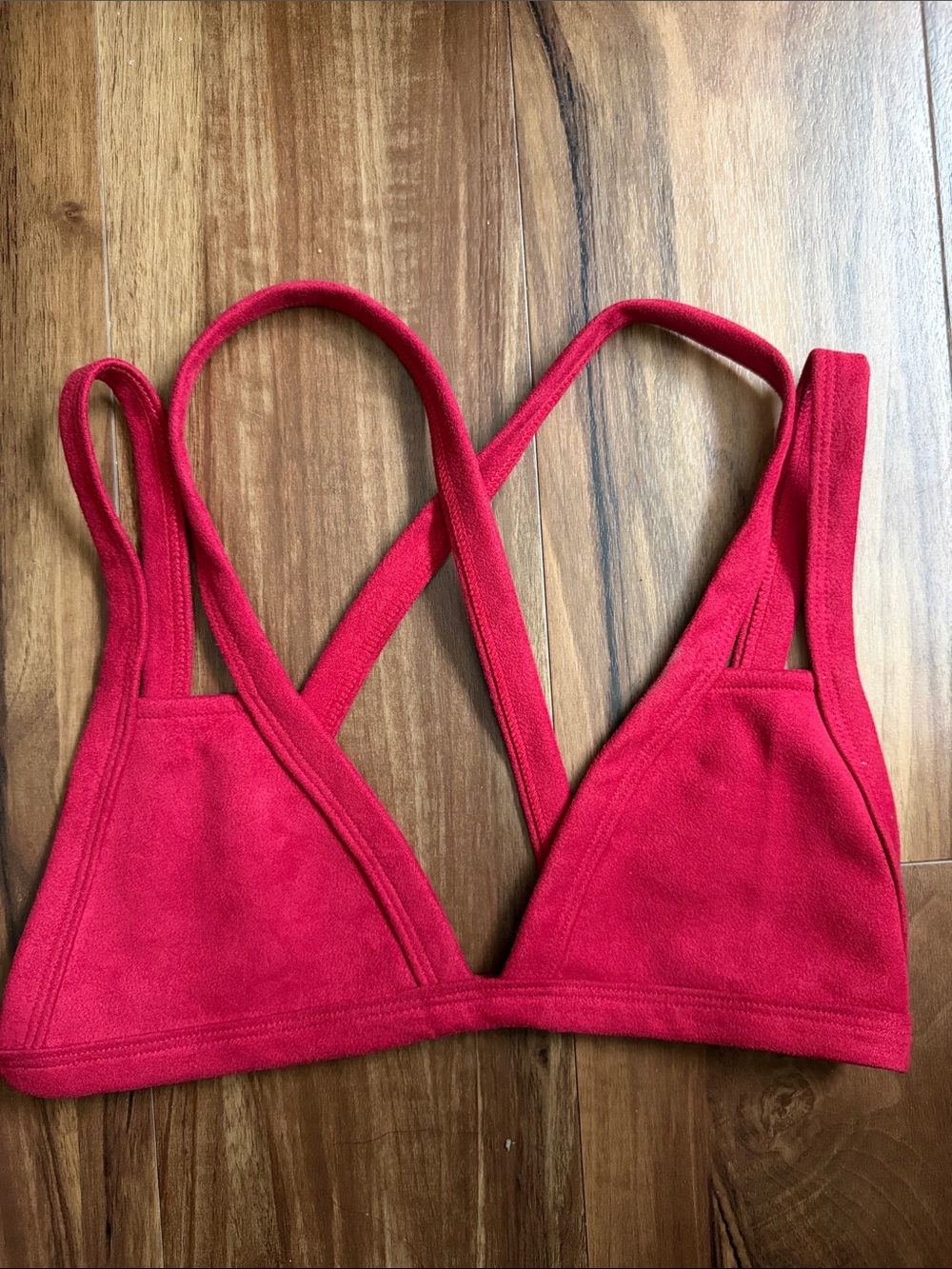 Superdown Red Strappy Triangle Bralette
